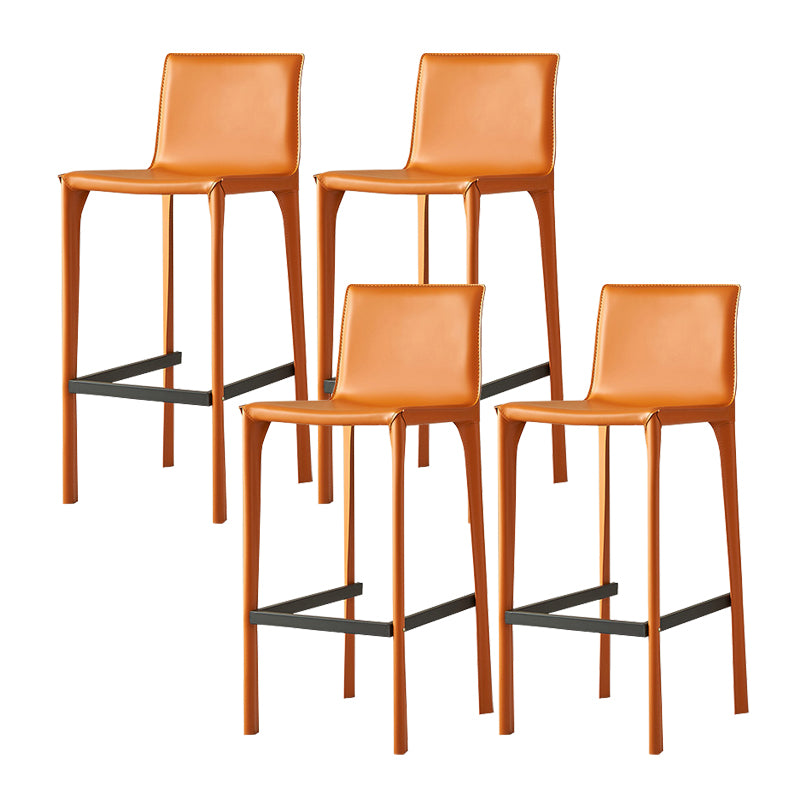 Contemporary Indoor Metal Legs Faux Leather Upholstered Bar Stool