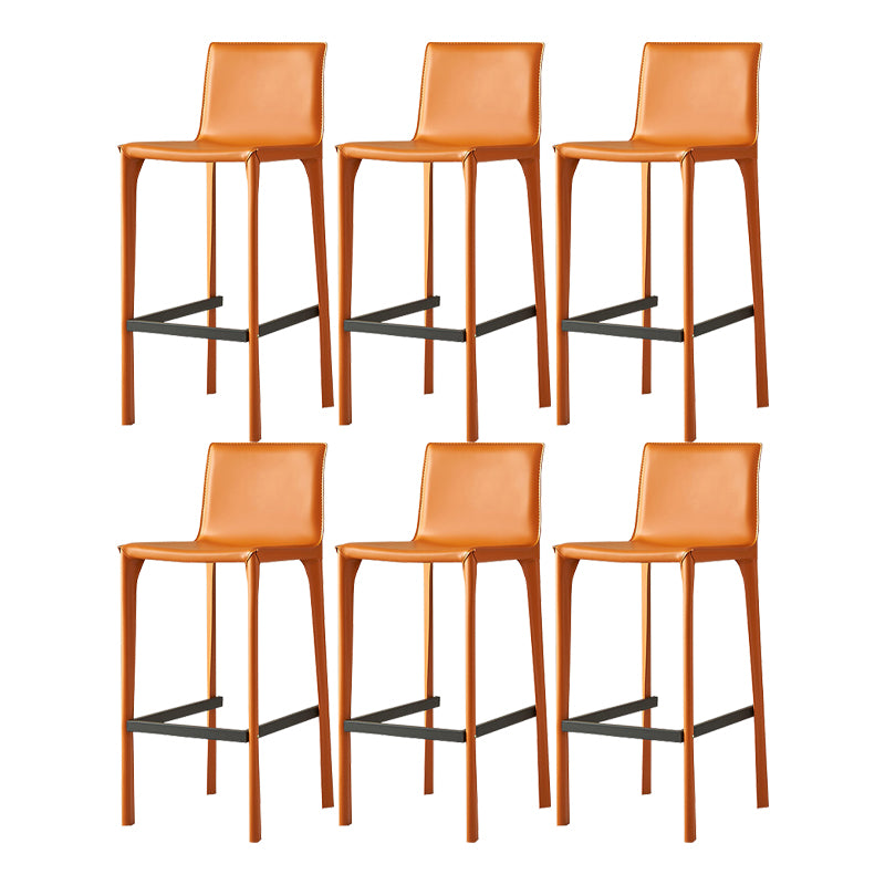 Contemporary Indoor Metal Legs Faux Leather Upholstered Bar Stool