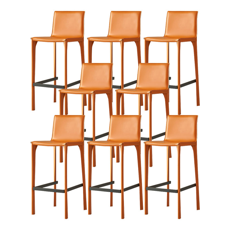Contemporary Indoor Metal Legs Faux Leather Upholstered Bar Stool
