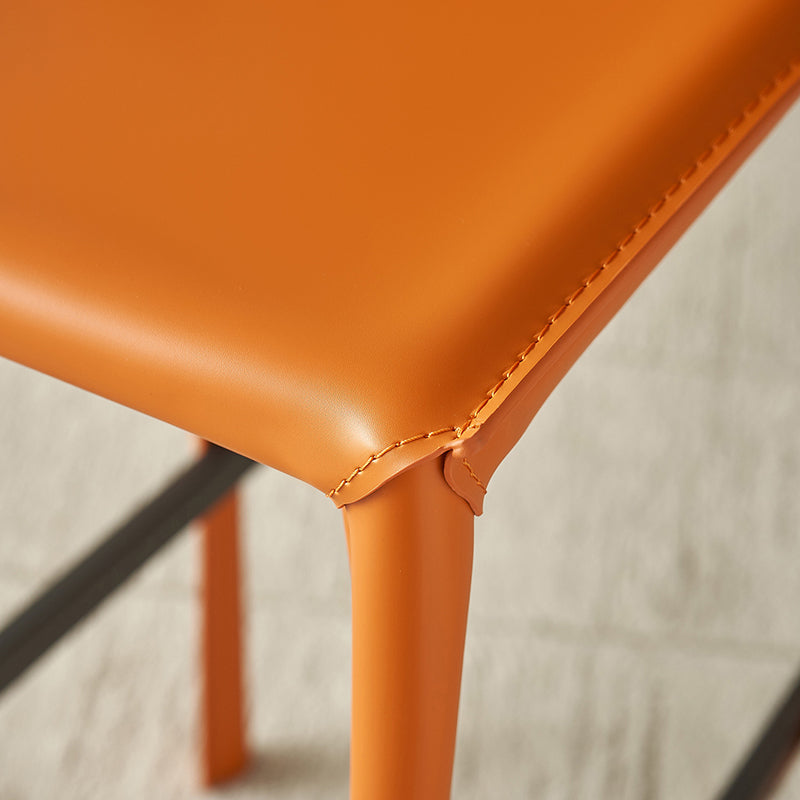 Contemporary Indoor Metal Legs Faux Leather Upholstered Bar Stool