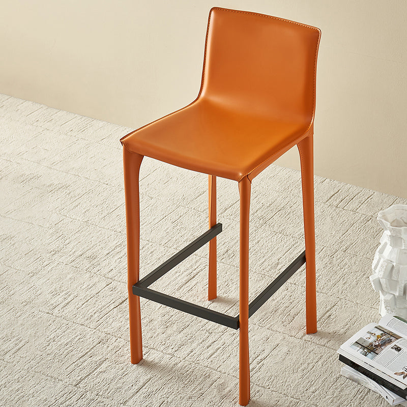 Contemporary Indoor Metal Legs Faux Leather Upholstered Bar Stool