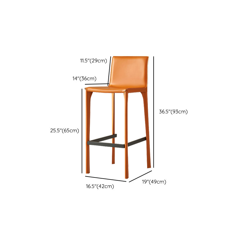 Contemporary Indoor Metal Legs Faux Leather Upholstered Bar Stool
