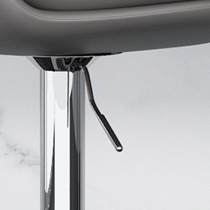 Modern Adjustable Height Swivel Upholstered Bar Stool with Footrest