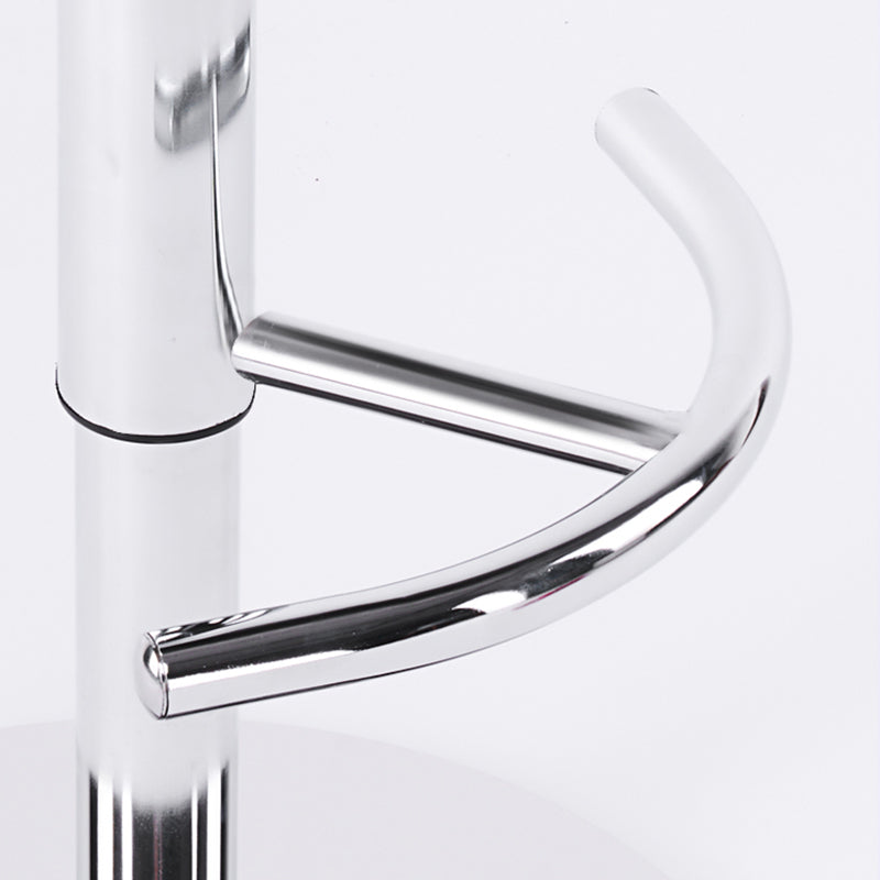 Modern Adjustable Height Swivel Upholstered Bar Stool with Footrest