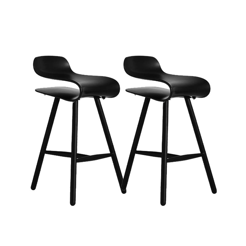 Contemporary Indoor Armless Low Back Metal Legs Bar Stool with Footrest