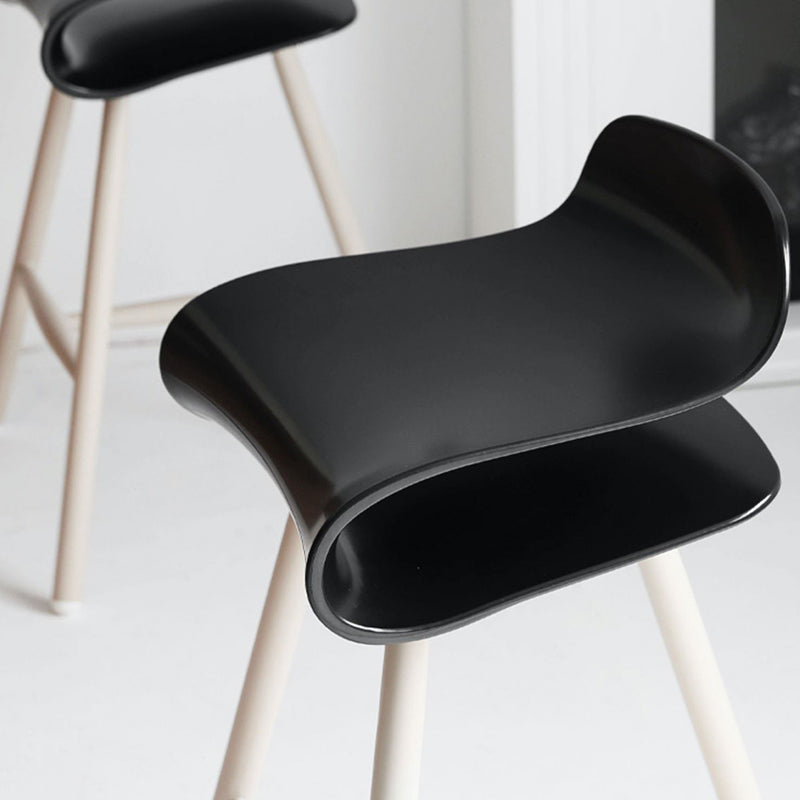 Contemporary Indoor Armless Low Back Metal Legs Bar Stool with Footrest