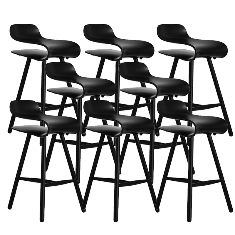 Contemporary Indoor Armless Low Back Metal Legs Bar Stool with Footrest