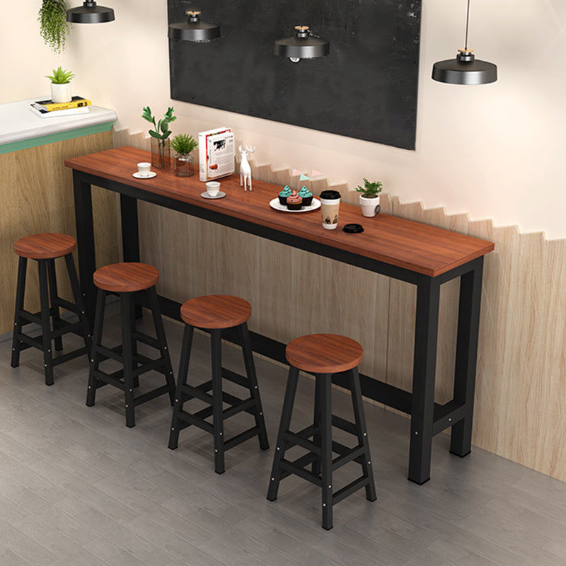 Contemporary Style 1/4/5 Pieces Wood Rectangular Bar Table Set for Indoor