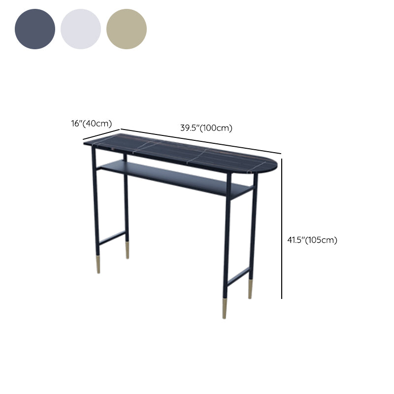 1/3 Pieces Glam Rectangle Sintered Stone Top Counter Table with High Stools