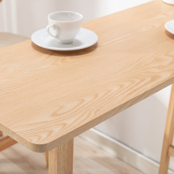 Modern Indoor Wood Top Rectangle Bar Stool Table with Footrest