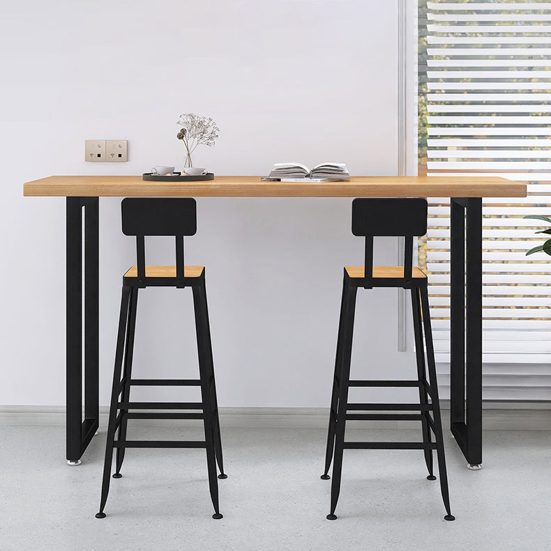 Solid Wood Sled Base Rectangle Bar Table for Kitchen Dining Room