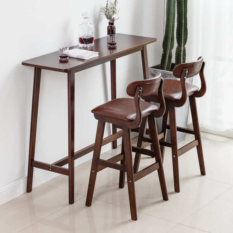 Traditional Rectangle Solid Wood Living Room Bar Dining Table