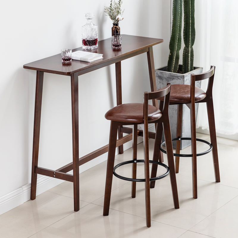 Traditional Rectangle Solid Wood Living Room Bar Dining Table