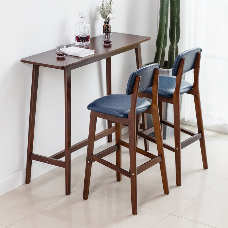 Traditional Rectangle Solid Wood Living Room Bar Dining Table