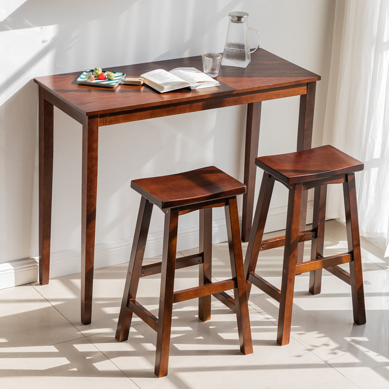 Traditional Rectangle Solid Wood Living Room Bar Dining Table