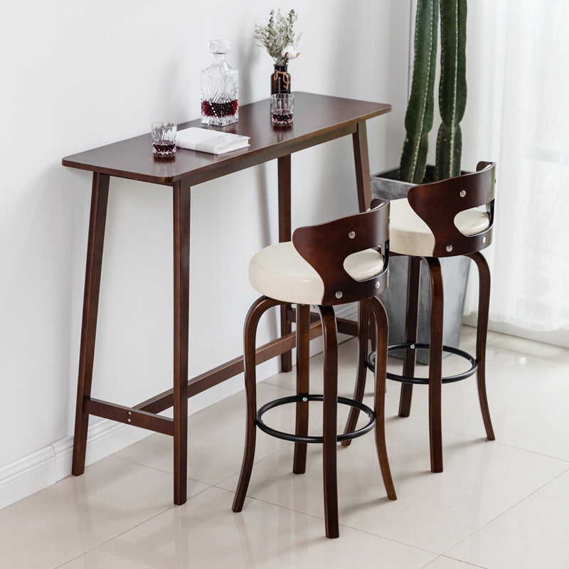 Traditional Rectangle Solid Wood Living Room Bar Dining Table