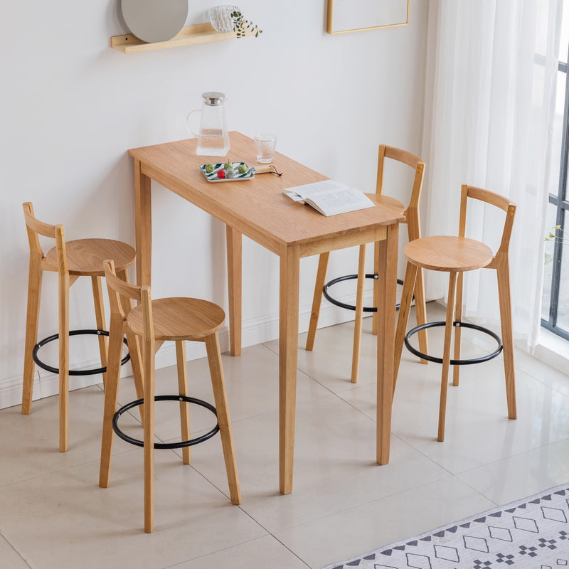 Contemporary Rectangle Solid Wood Living Room Bar Dining Table