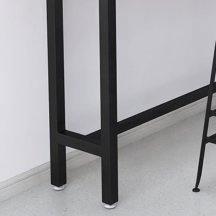 Contemporary Solid Wood Trestle Base Bar Table for Kitchen Dining Room