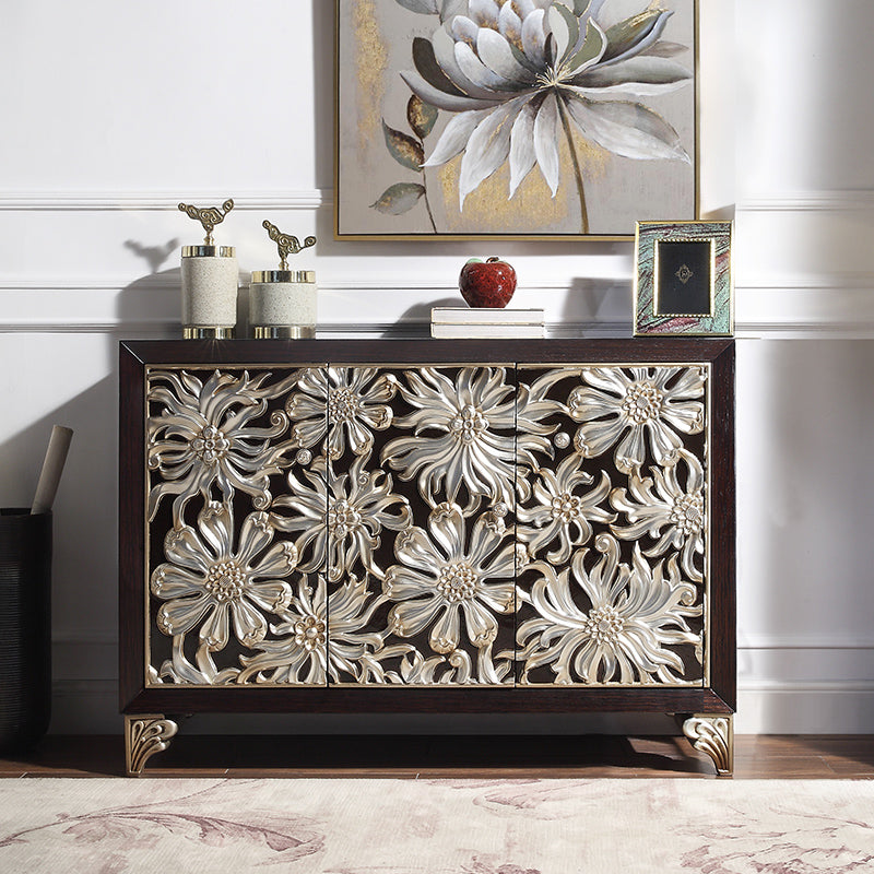 Glam Style Adjustable Shelving Sideboard Wood Cabinets Buffet Table