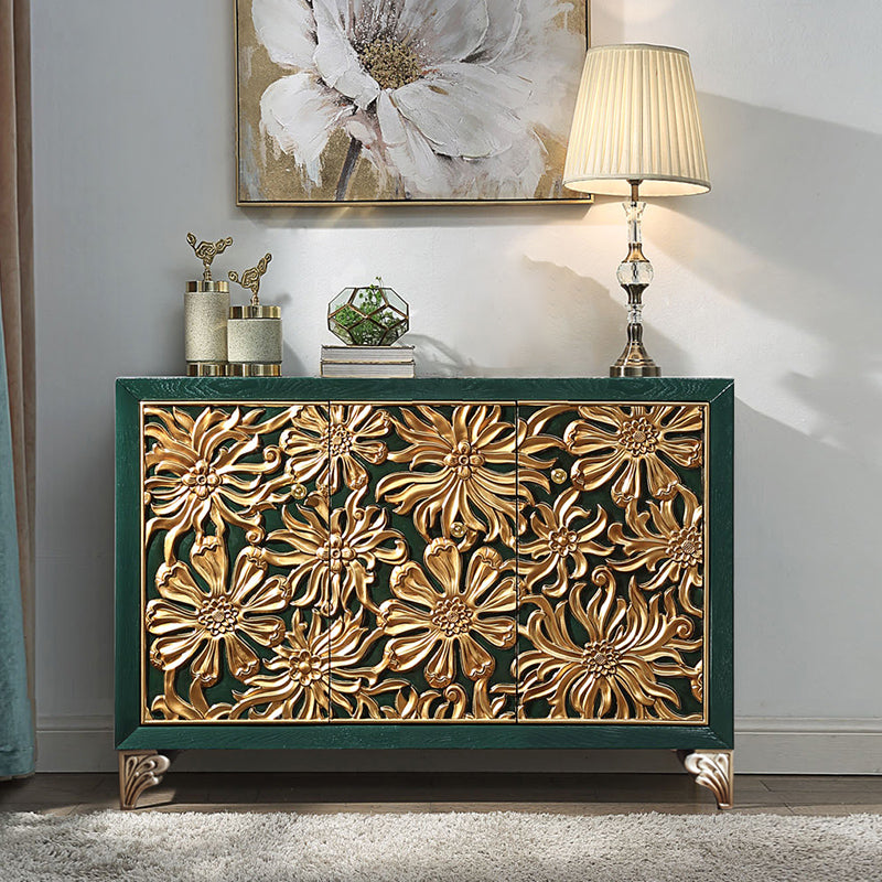 Glam Style Adjustable Shelving Sideboard Wood Cabinets Buffet Table