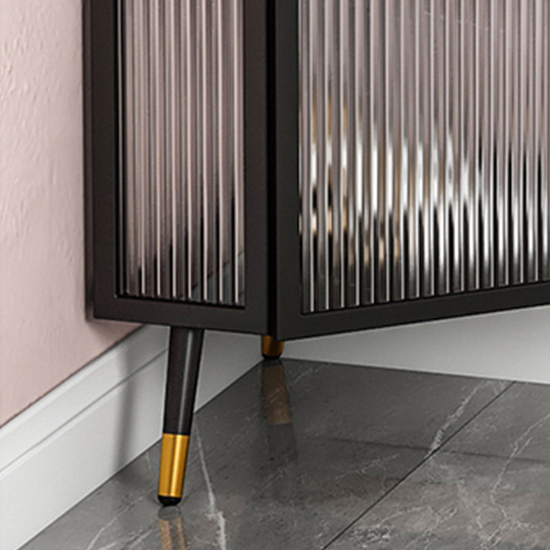 Modern Iron Sideboard Cabinet Glass Door Living Room Console