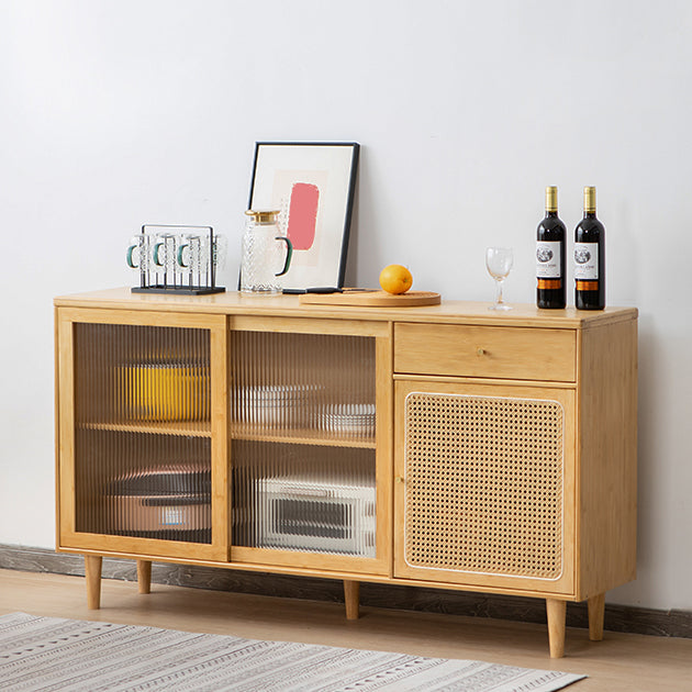 Farmhouse Glass Doors Sideboard Cabinet 32.7-inch High Buffet