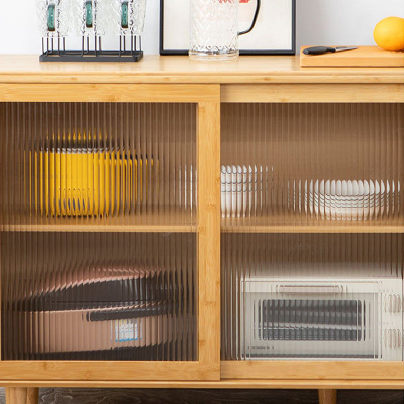 Farmhouse Glass Doors Sideboard Cabinet 32.7-inch High Buffet