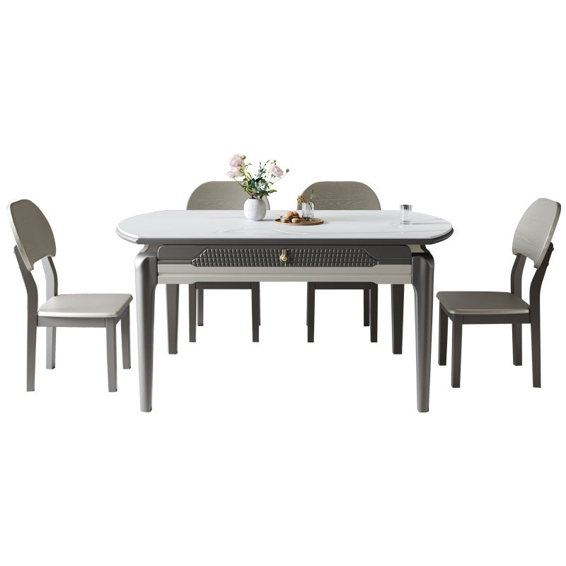 5/7/9/11 Pieces Modern Round Sintered Stone Dining Set for Home