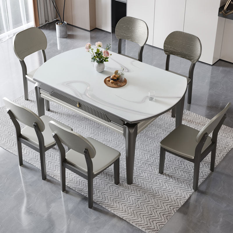 5/7/9/11 Pieces Modern Round Sintered Stone Dining Set for Home