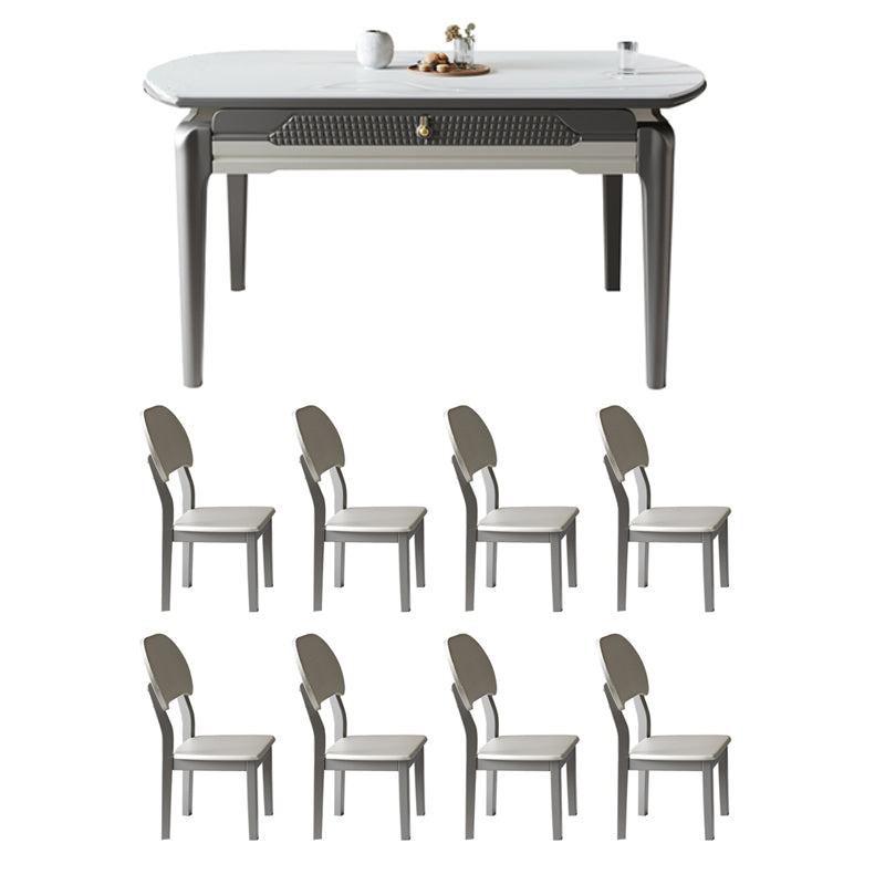 5/7/9/11 Pieces Modern Round Sintered Stone Dining Set for Home