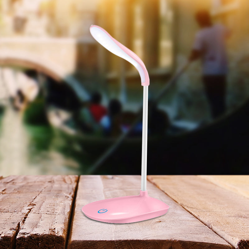 Blue/Pink/White USB Charging Desk Lamp Modern Style Touch-Sensitive Table Lamp for Reading