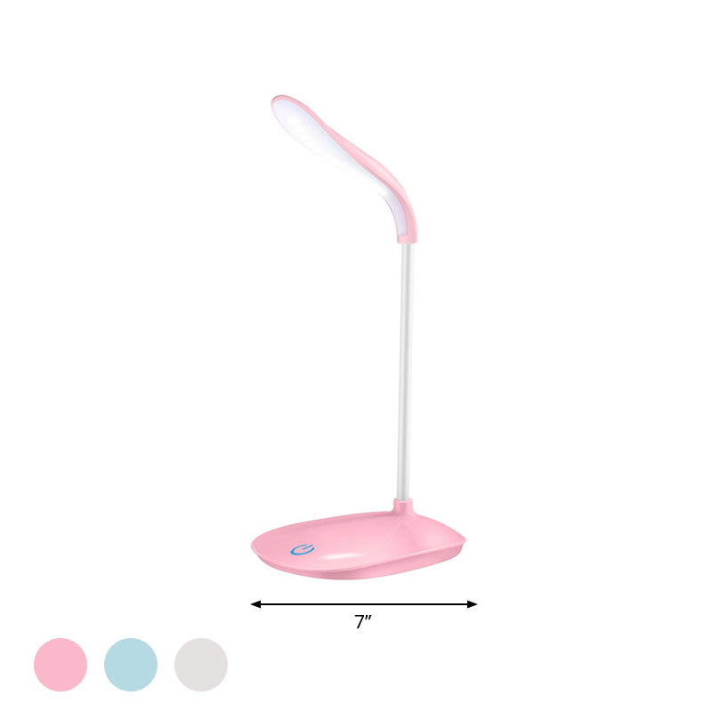 Blue/Pink/White USB Charging Desk Lamp Modern Style Touch-Sensitive Table Lamp for Reading