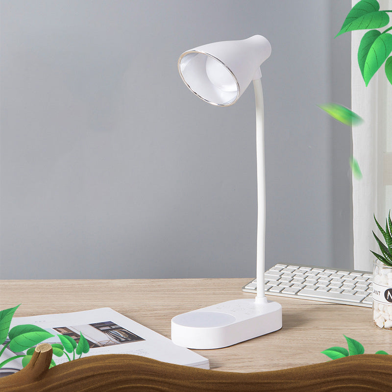 5-Level Dimmer LED Desk Lamp Touch Sensitive USB Charging Bell Shade Study Light in White