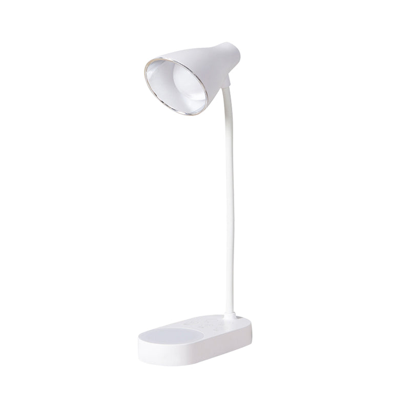 5-Level Dimmer LED Desk Lamp Touch Sensitive USB Charging Bell Shade Study Light in White