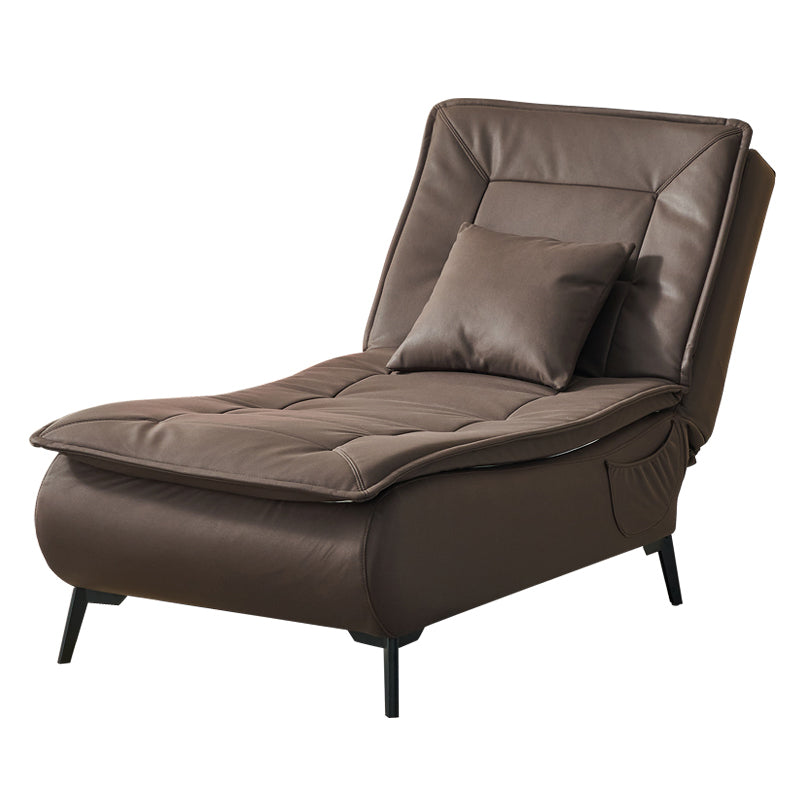 Contemporary Solid Color Upholstered Armless Chaise Lounge Couch with Storage