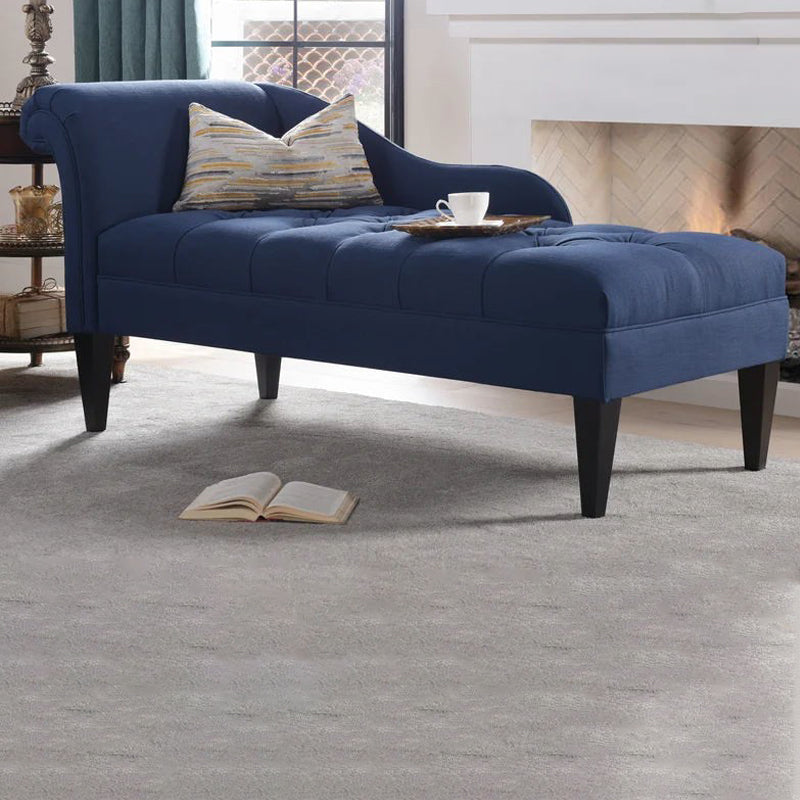 Modern Cotton Blend Upholstered Cushioned One Armed Chaise Lounge