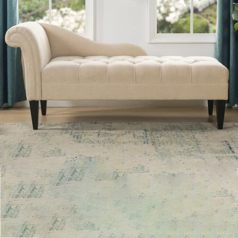 Modern Cotton Blend Upholstered Cushioned One Armed Chaise Lounge