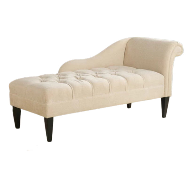 Modern Cotton Blend Upholstered Cushioned One Armed Chaise Lounge