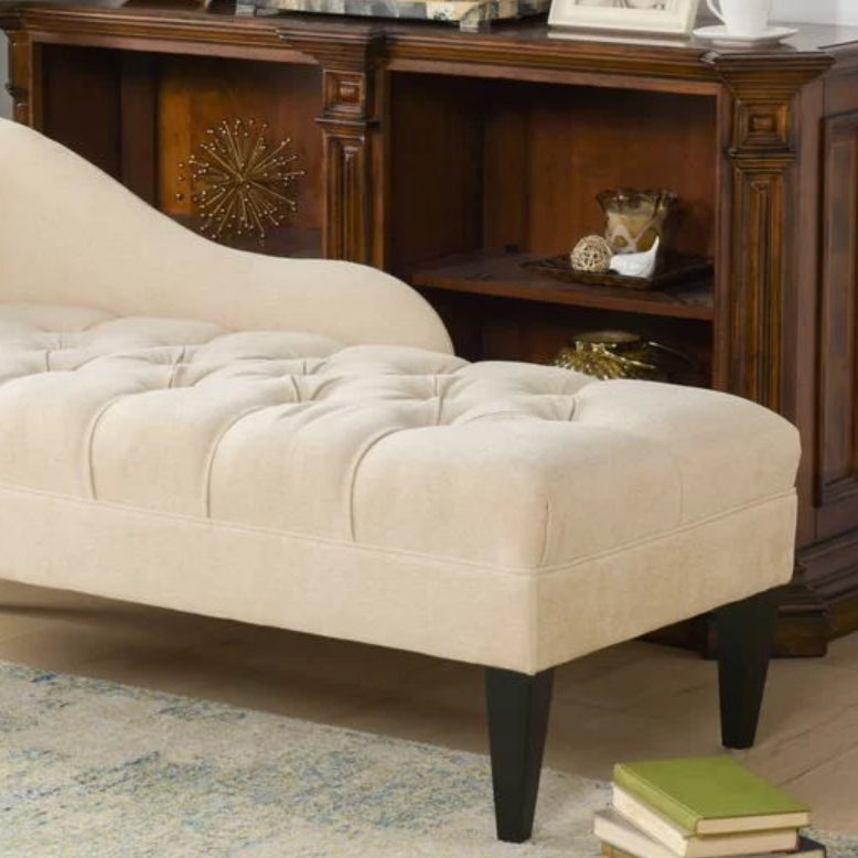 Modern Cotton Blend Upholstered Cushioned One Armed Chaise Lounge