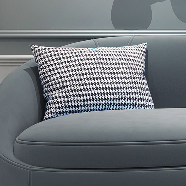 Scandinavian Solid Color Velvet Rolled Arms Tufted Chaise Chair