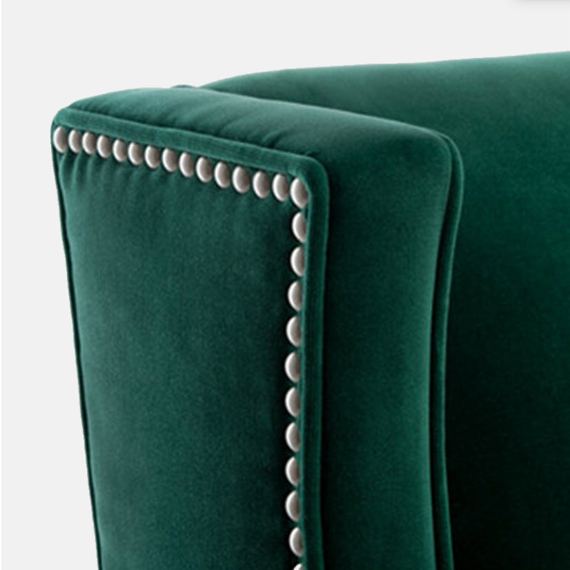 Contemporary Upholstered Cotton Blend Square Arms Chaise Lounge Couch