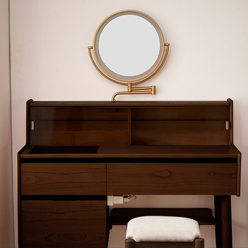 17" Wide Scandinavian Vanity Table Solid Wood Mirror Make-up Vanity
