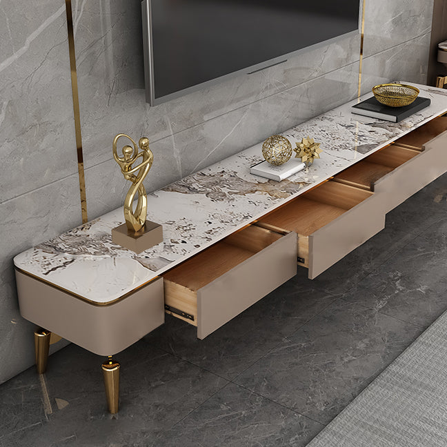 Stone TV Media Stand Contemporary Stand Console with Drawers