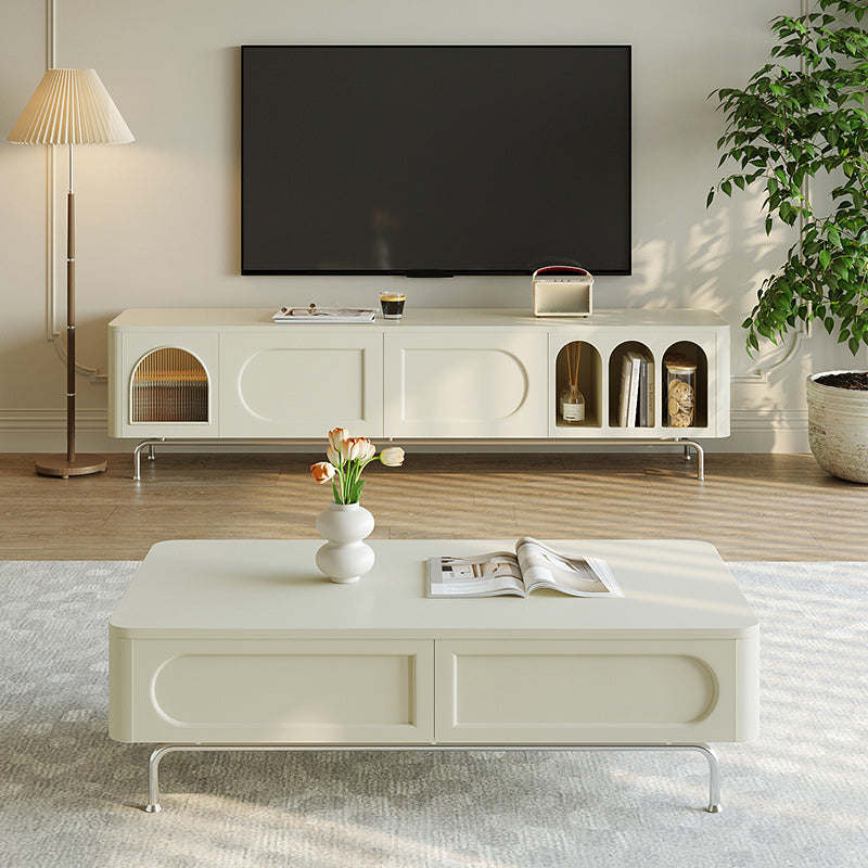 White TV Media Console Modern Media Console TV Stand for Living Room