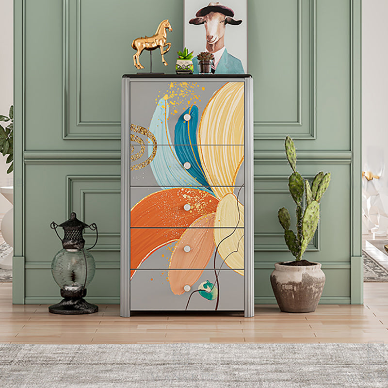 Vertical Storage Chest Dresser Modern Storage Chest with 5 Drawers