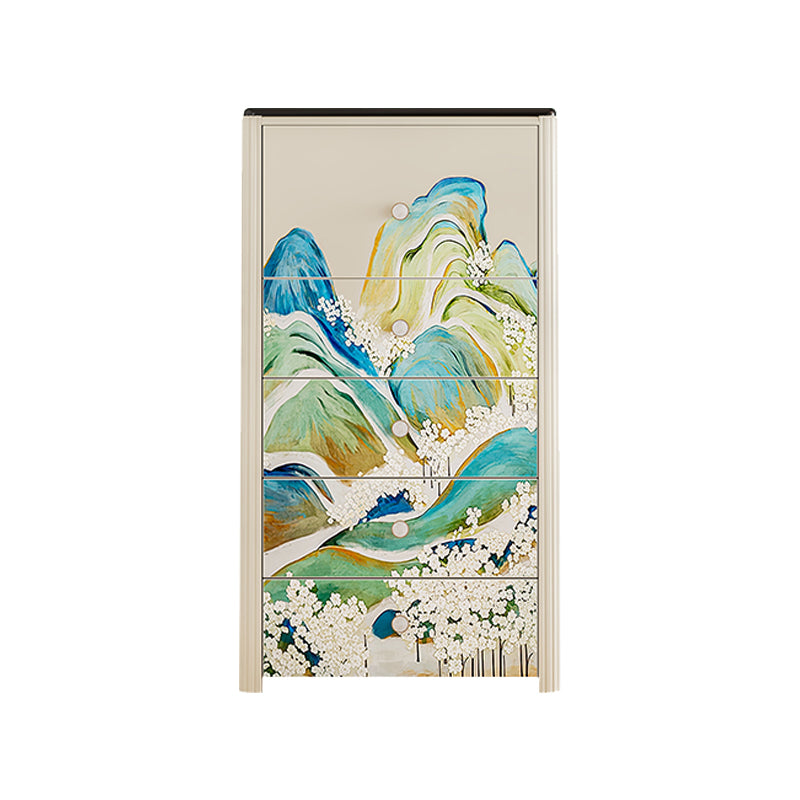 Vertical Storage Chest Dresser Modern Storage Chest with 5 Drawers