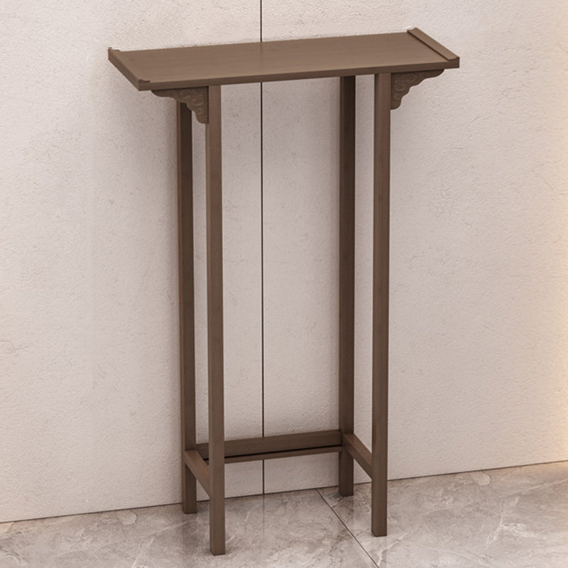 Rectangle Shape Contemporary Console Table Dark Brown Bamboo Console Sofa Table