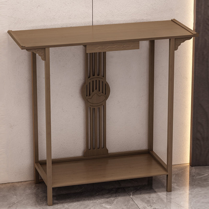 Rectangle Shape Contemporary Console Table Dark Brown Bamboo Console Sofa Table