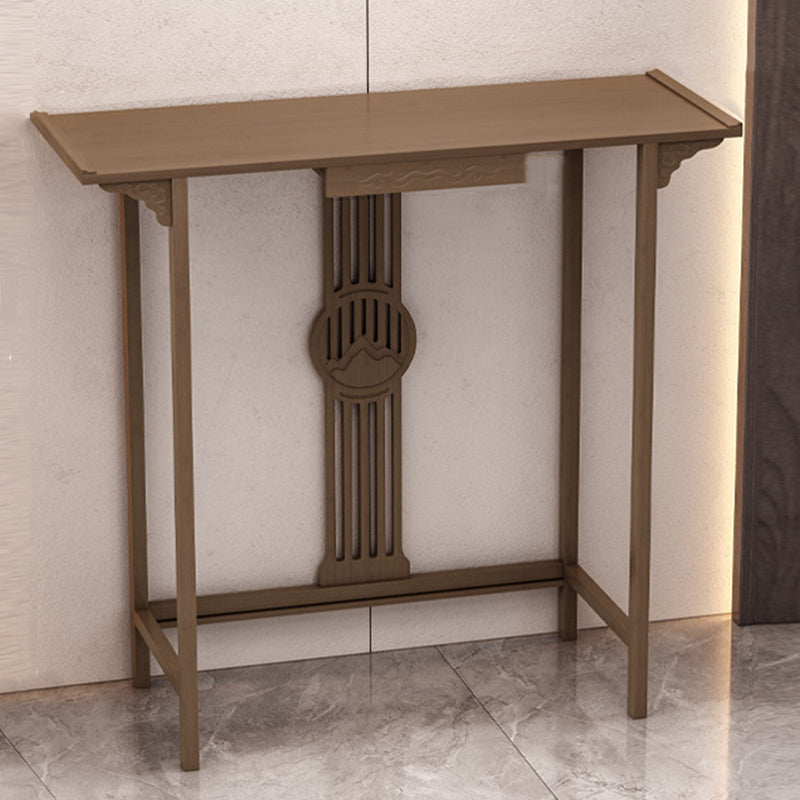 Rectangle Shape Contemporary Console Table Dark Brown Bamboo Console Sofa Table