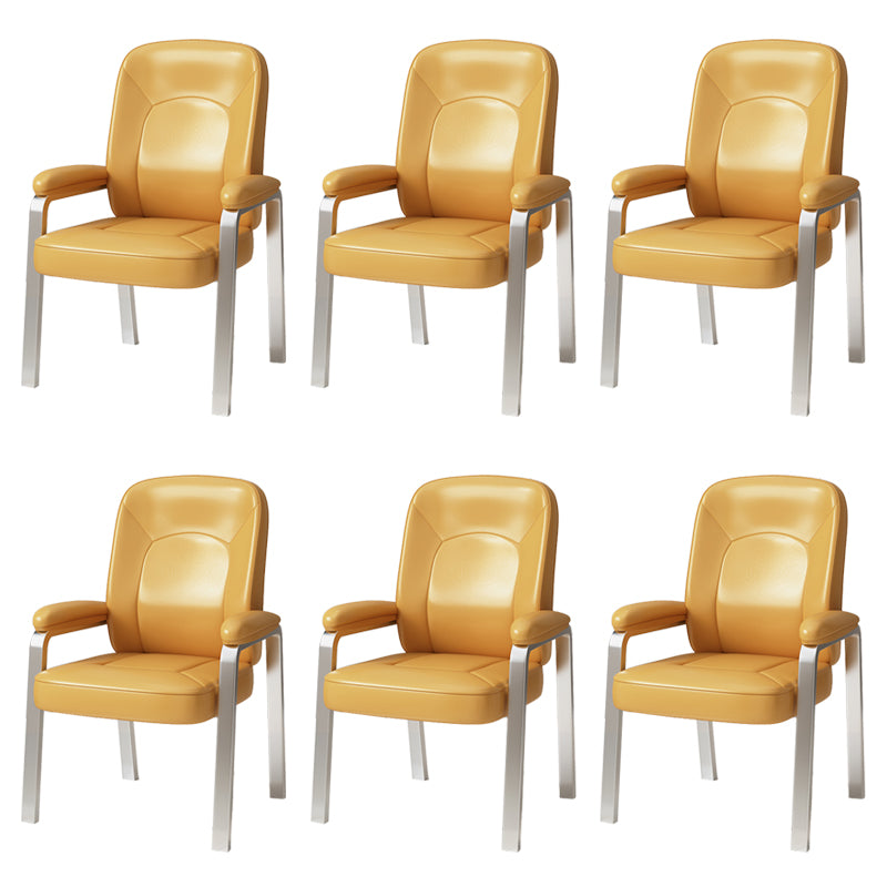 Modern Fixed Arms Office Chair No Wheels Desk Chair for Home